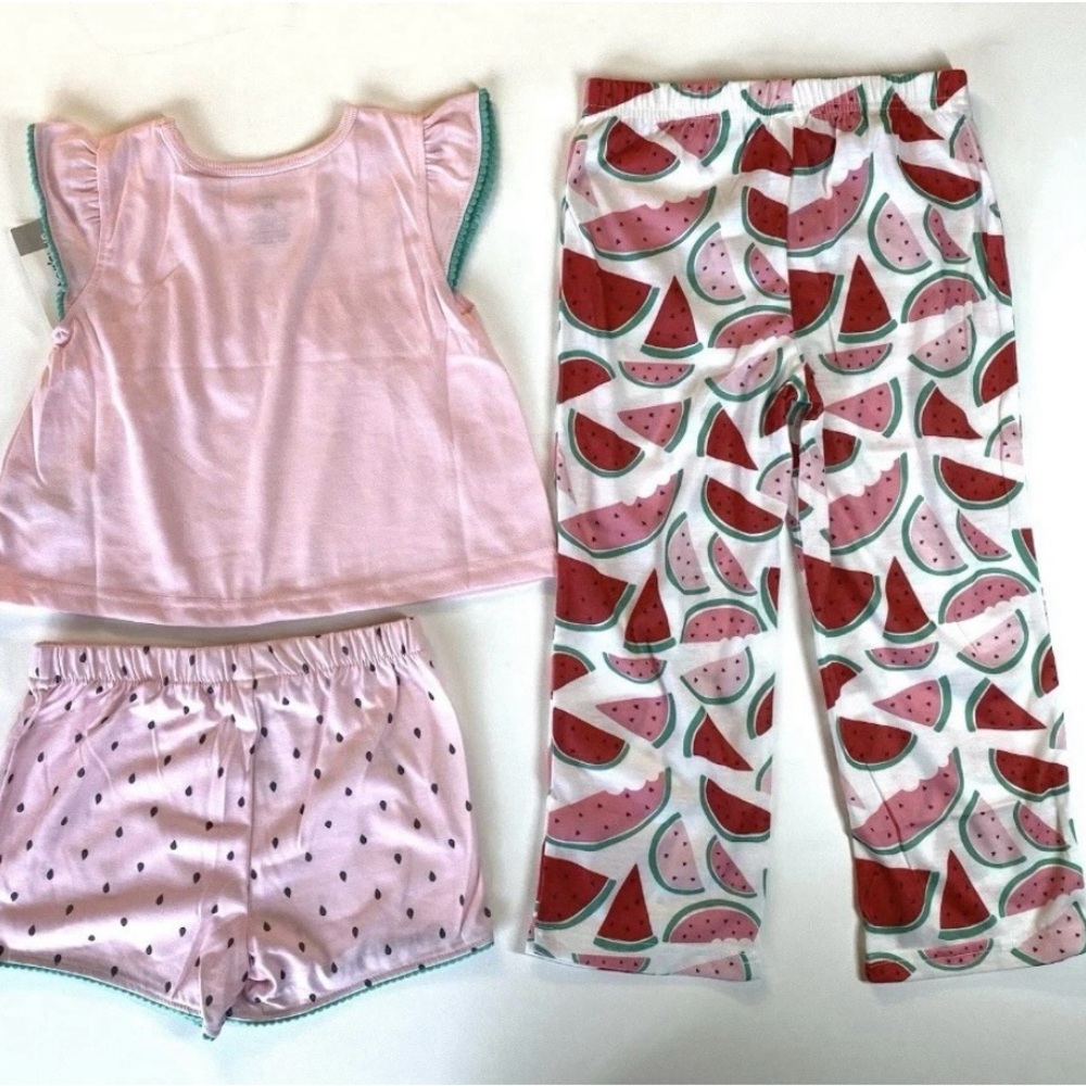 NEW Carter's Pink Watermelon 3-Piece Sleep and Play Set Sz 5 NEW